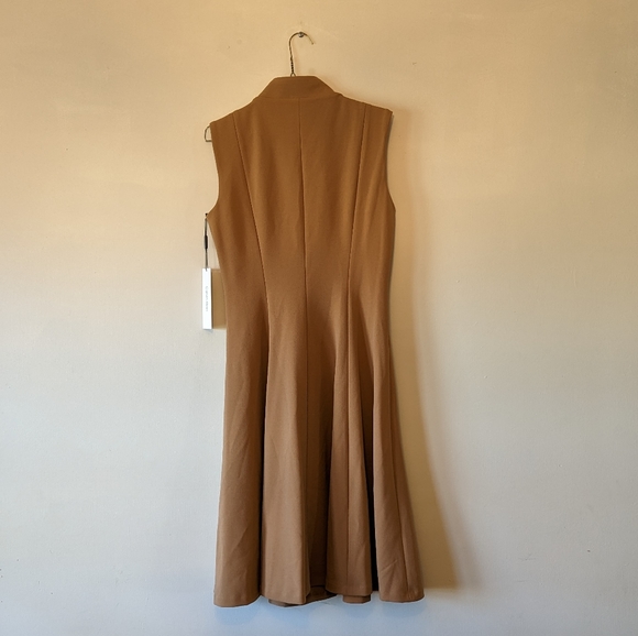 Calvin Klein Split Neck Midi Dress - Picture 2 of 5